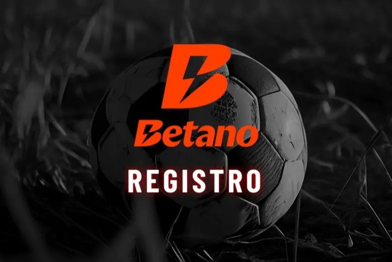 Portada gráfica de una reseña sobre el registro en Betano: logotipo naranja y la palabra registro sobre una pelota de fútbol en blanco y negro.