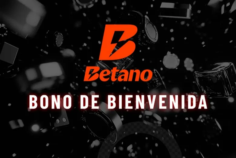 Portada gráfica sobre el bono de bienvenida de Betano: el logotipo naranja y el texto bono de bienvenida sobre un fondo oscuro con fichas de casino desenfocadas.